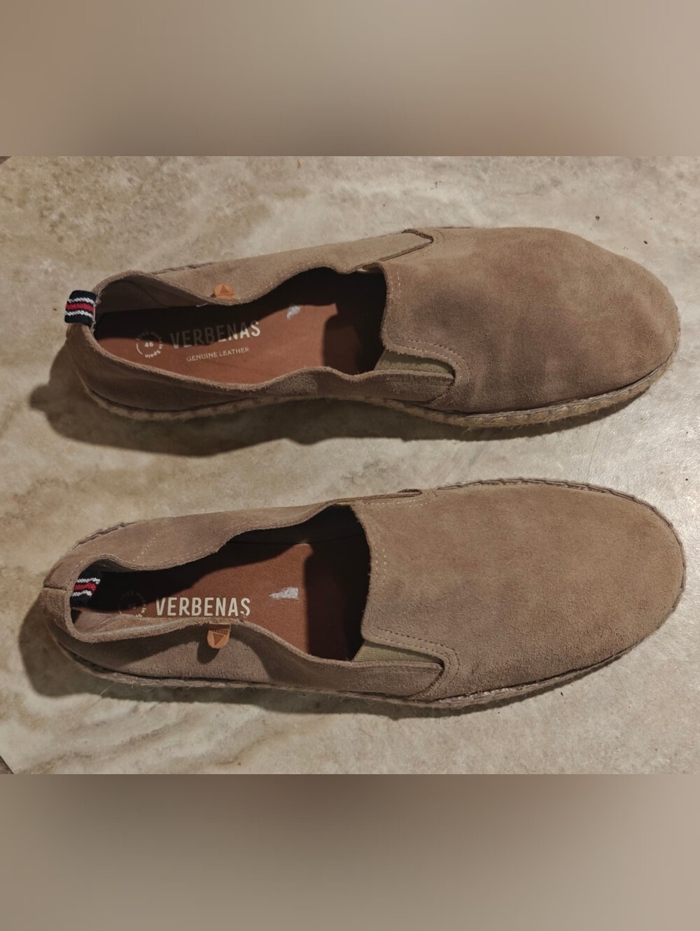 Men's Suede Slip-On Espadrilles - Brown